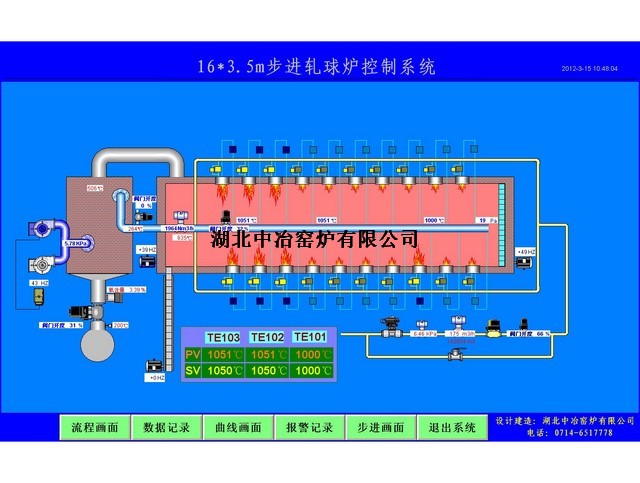 16.45×3.5m步進(jìn)底加熱爐流程畫(huà)面 